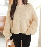 Cable Knit Sweater - Beige