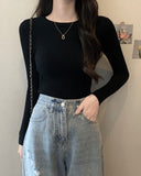 Round Neck Rib-Knit Tee