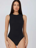 SHEIN BASICS Solid Form Fitted Tank Bodysuit