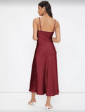 SHEIN Cowl Neck Solid Slip Dress