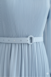 Pierre Solid Pleated Dress