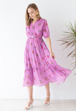 Floral Tiered Wrap Dress