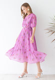 Floral Tiered Wrap Dress