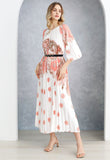 Floral Pleated Dress - White