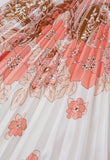 Floral Pleated Dress - White