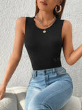 Solid Fitted Tank Bodysuit