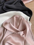 Solid Satin Skirt - Black