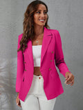 SHEIN Lapel Collar Double Breasted Flap Detail Blazer