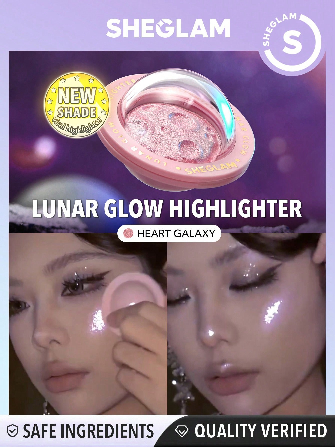SHEGLAM Lunar Glow Highlighter Heart Galaxy - Main Image