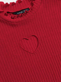 SHEIN Heart Cutout Detail Lettuce Trim Tee