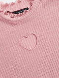SHEIN Heart Cutout Detail Lettuce Trim Tee