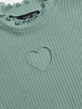 SHEIN Heart Cutout Detail Lettuce Trim Tee