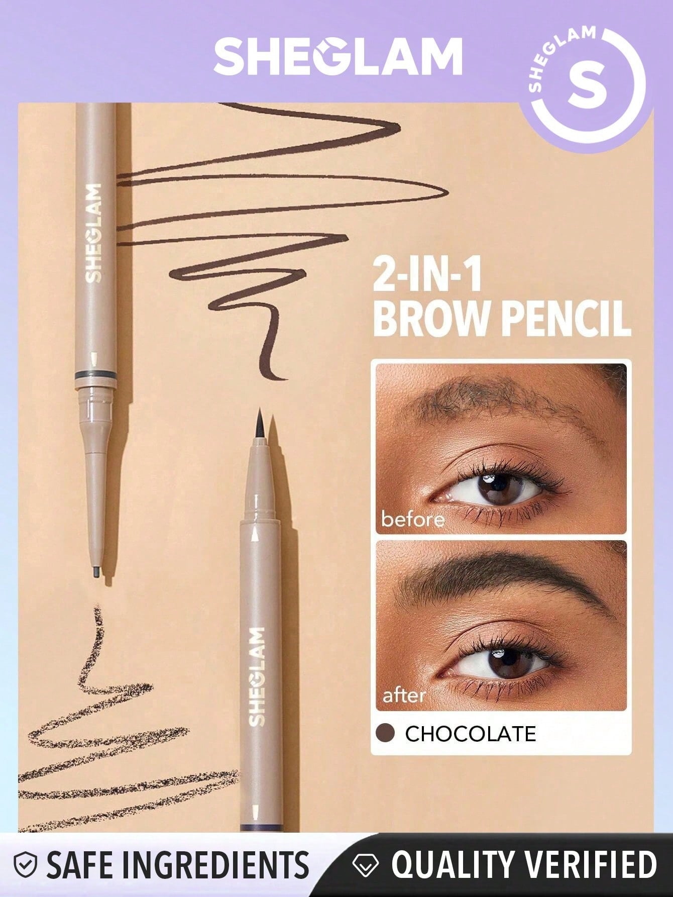 SHEGLAM Brows On Demand 2-In-1 Brow Pencil