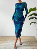 SHEIN Tie-Dye Pleated Dress