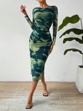 SHEIN Tie-Dye Pleated Dress