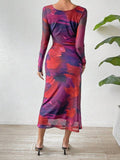 SHEIN Tie-Dye Pleated Dress