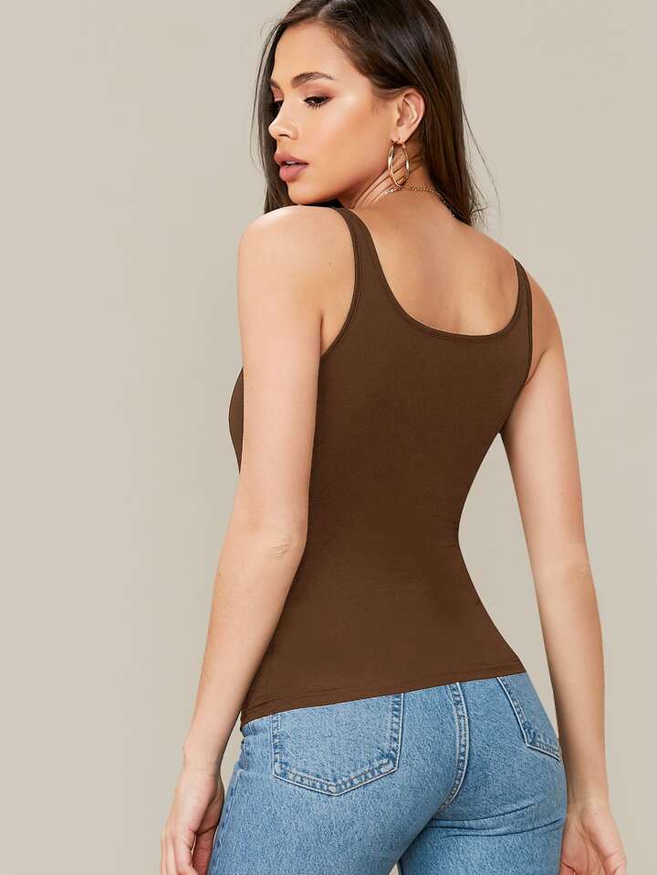 SHEIN Solid Form-Fitting Tank Top