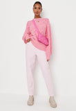 Cable Knit Sweater - Pink