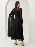 SHEIN Contrast Mesh Ruched Dress