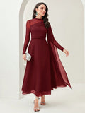 SHEIN Contrast Mesh Ruched Dress