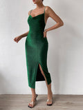 SHEIN Split Thigh Tie Backless Cami Dress