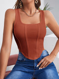 SHEIN Square Neck Hanky Hem Tank Top