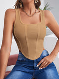 SHEIN Square Neck Hanky Hem Tank Top
