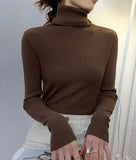 Rib-Knit Turtle Neck Top