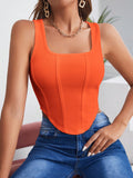 SHEIN Square Neck Hanky Hem Tank Top