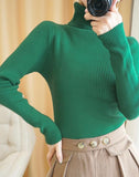 Rib-Knit Turtle Neck Top
