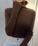 Rib-Knit Turtle Neck Top