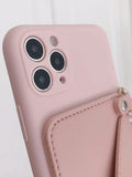 SHEIN Faux Leather Phone Case With Card Holder