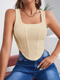SHEIN Square Neck Hanky Hem Tank Top