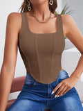 SHEIN Square Neck Hanky Hem Tank Top