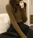 Rib-Knit Turtle Neck Top