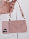 SHEIN Faux Leather Phone Case With Card Holder