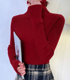 Rib-Knit Turtle Neck Top