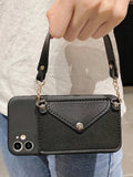 SHEIN 1pc Chain Strap Phone Case With Card Holder