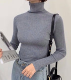 Rib-Knit Turtle Neck Top