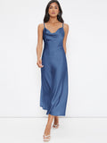SHEIN Cowl Neck Solid Slip Dress