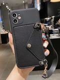 SHEIN 1pc Chain Strap Phone Case With Card Holder