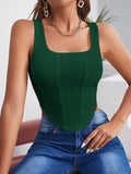 SHEIN Square Neck Hanky Hem Tank Top