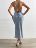 SHEIN Split Thigh Tie Backless Cami Dress