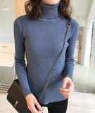Rib-Knit Turtle Neck Top