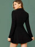 SHEIN Notch Collar Double Breasted Blazer Dress