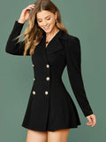 SHEIN Notch Collar Double Breasted Blazer Dress