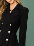 SHEIN Notch Collar Double Breasted Blazer Dress