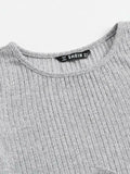 SHEIN Rib-knit Tee & Tie Waist Leggings Set