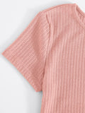 SHEIN Rib-knit Tee & Tie Waist Leggings Set