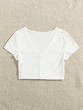 SHEIN Buttoned Front Crop Top